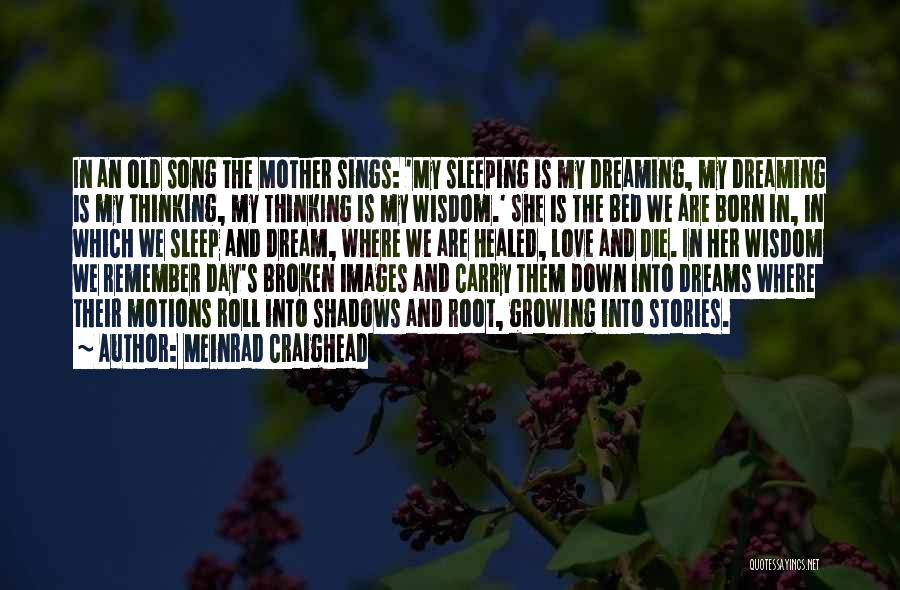 Meinrad Craighead Quotes: In An Old Song The Mother Sings: 'my Sleeping Is My Dreaming, My Dreaming Is My Thinking, My Thinking Is