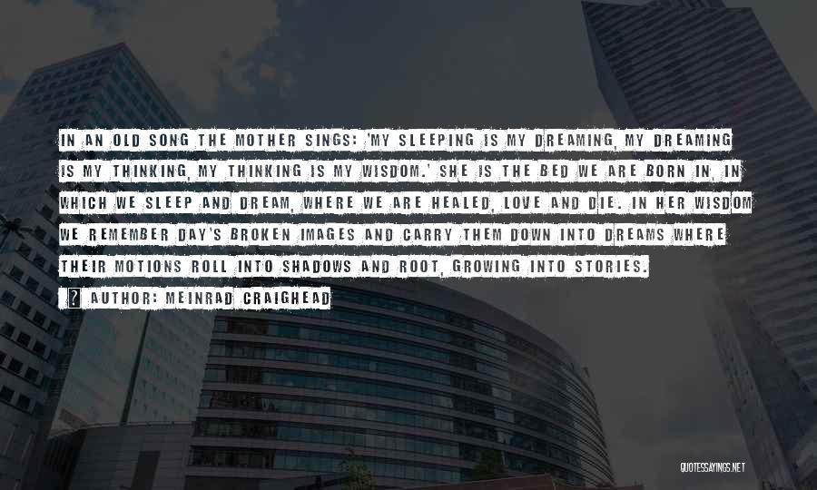 Meinrad Craighead Quotes: In An Old Song The Mother Sings: 'my Sleeping Is My Dreaming, My Dreaming Is My Thinking, My Thinking Is