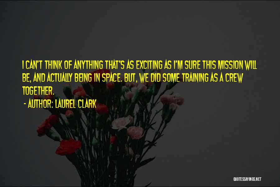 Laurel Clark Quotes: I Can't Think Of Anything That's As Exciting As I'm Sure This Mission Will Be, And Actually Being In Space.