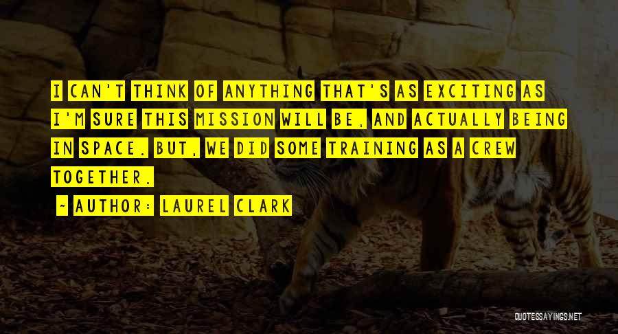 Laurel Clark Quotes: I Can't Think Of Anything That's As Exciting As I'm Sure This Mission Will Be, And Actually Being In Space.