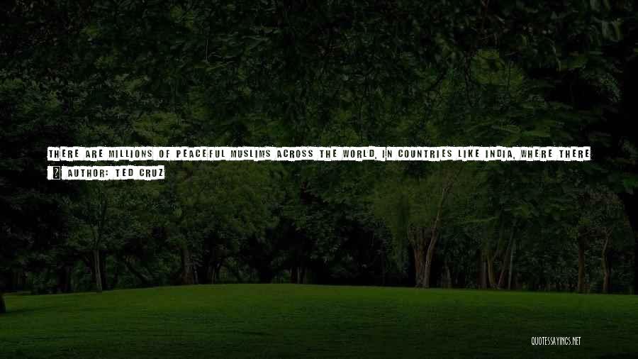 Ted Cruz Quotes: There Are Millions Of Peaceful Muslims Across The World, In Countries Like India, Where There Is Not The Problems We