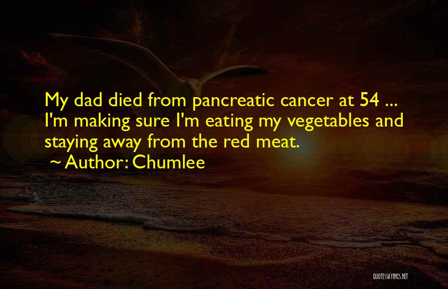 Chumlee Quotes: My Dad Died From Pancreatic Cancer At 54 ... I'm Making Sure I'm Eating My Vegetables And Staying Away From