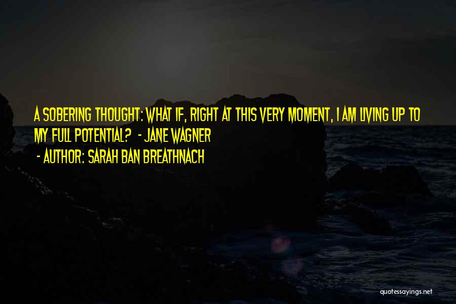 Sarah Ban Breathnach Quotes: A Sobering Thought: What If, Right At This Very Moment, I Am Living Up To My Full Potential? - Jane