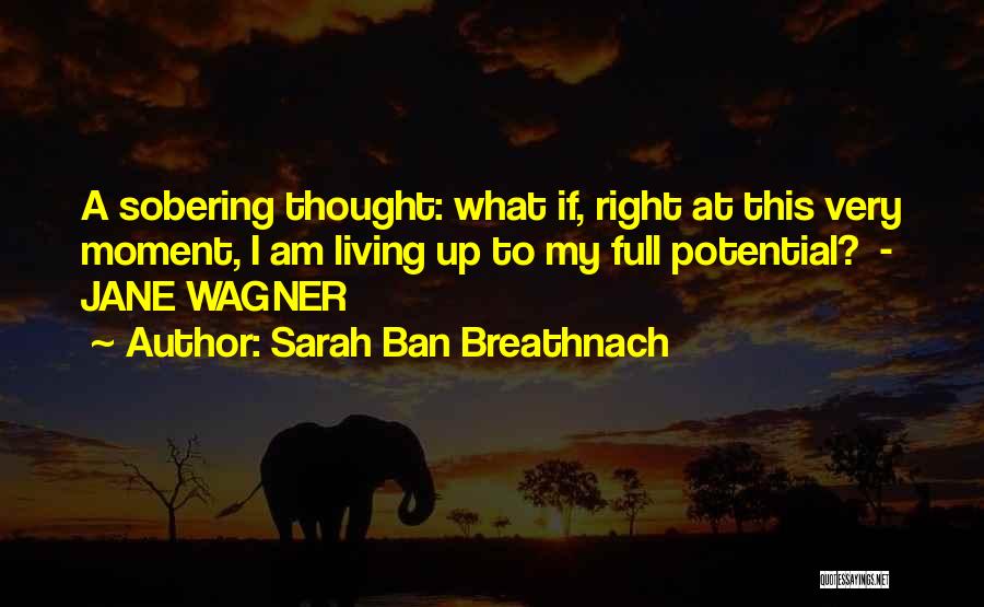 Sarah Ban Breathnach Quotes: A Sobering Thought: What If, Right At This Very Moment, I Am Living Up To My Full Potential? - Jane
