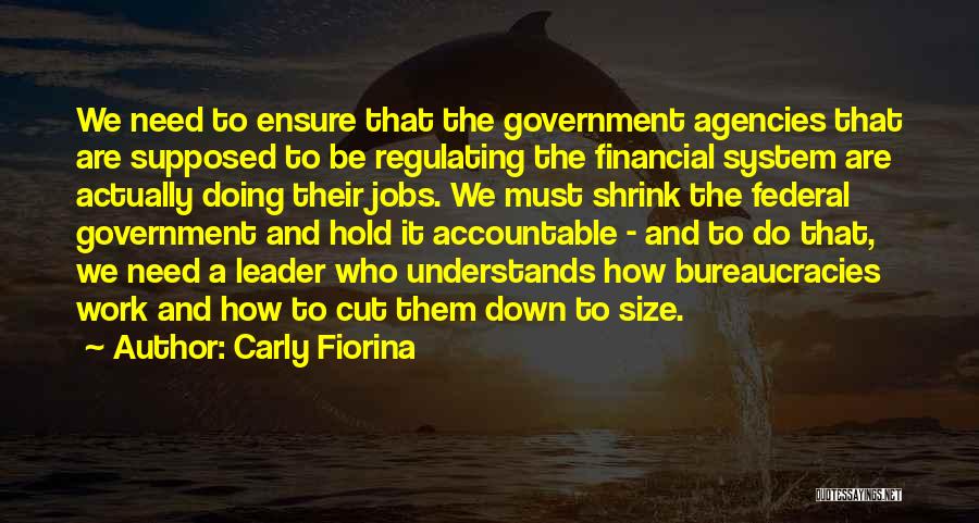 Carly Fiorina Quotes: We Need To Ensure That The Government Agencies That Are Supposed To Be Regulating The Financial System Are Actually Doing