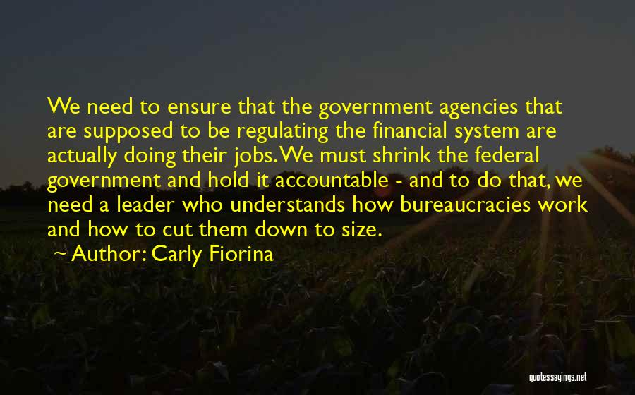 Carly Fiorina Quotes: We Need To Ensure That The Government Agencies That Are Supposed To Be Regulating The Financial System Are Actually Doing