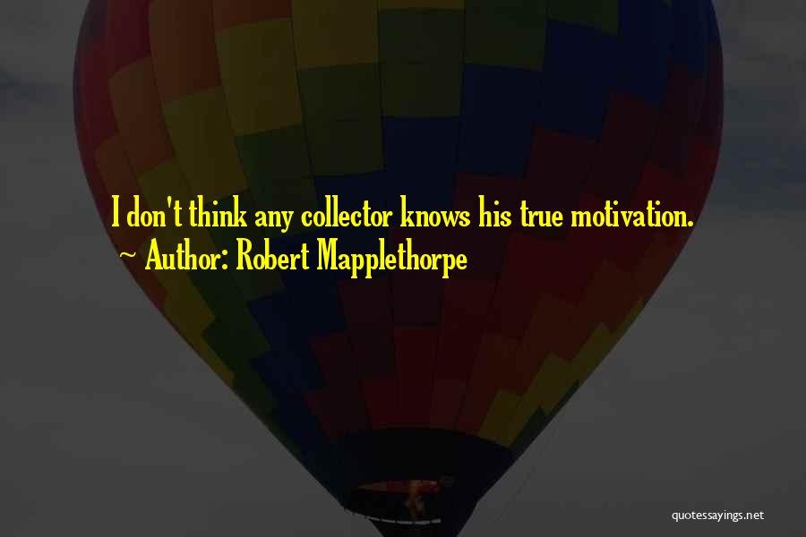 Robert Mapplethorpe Quotes: I Don't Think Any Collector Knows His True Motivation.