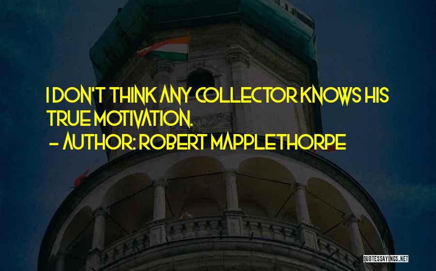 Robert Mapplethorpe Quotes: I Don't Think Any Collector Knows His True Motivation.