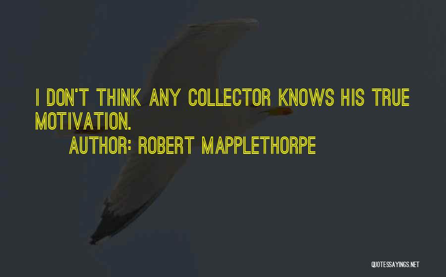 Robert Mapplethorpe Quotes: I Don't Think Any Collector Knows His True Motivation.