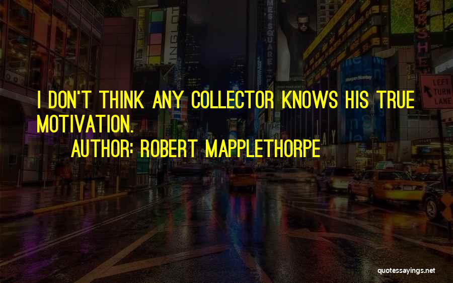 Robert Mapplethorpe Quotes: I Don't Think Any Collector Knows His True Motivation.