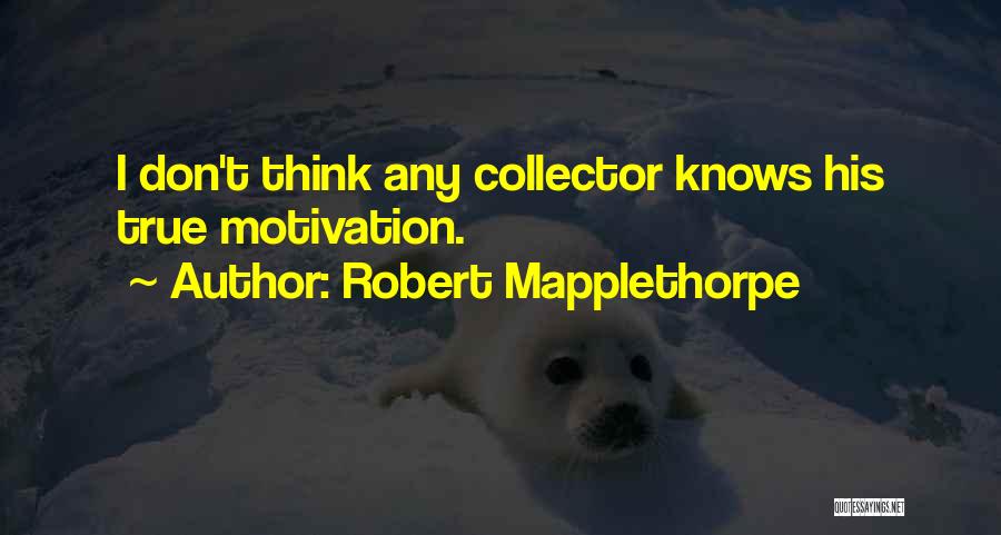 Robert Mapplethorpe Quotes: I Don't Think Any Collector Knows His True Motivation.