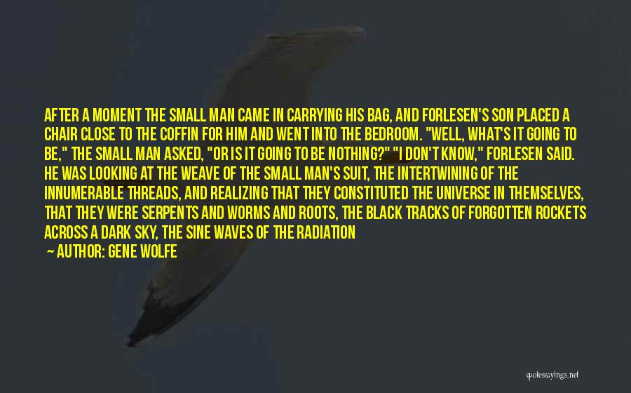 Gene Wolfe Quotes: After A Moment The Small Man Came In Carrying His Bag, And Forlesen's Son Placed A Chair Close To The