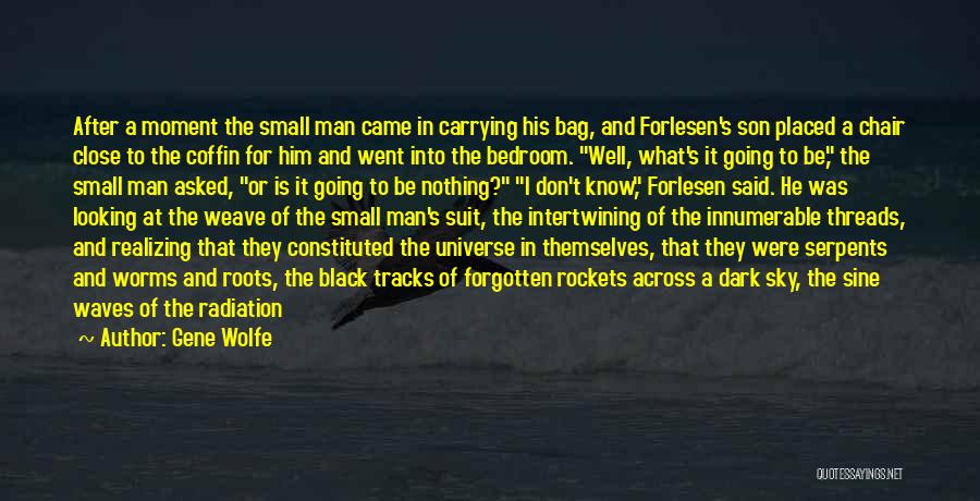 Gene Wolfe Quotes: After A Moment The Small Man Came In Carrying His Bag, And Forlesen's Son Placed A Chair Close To The