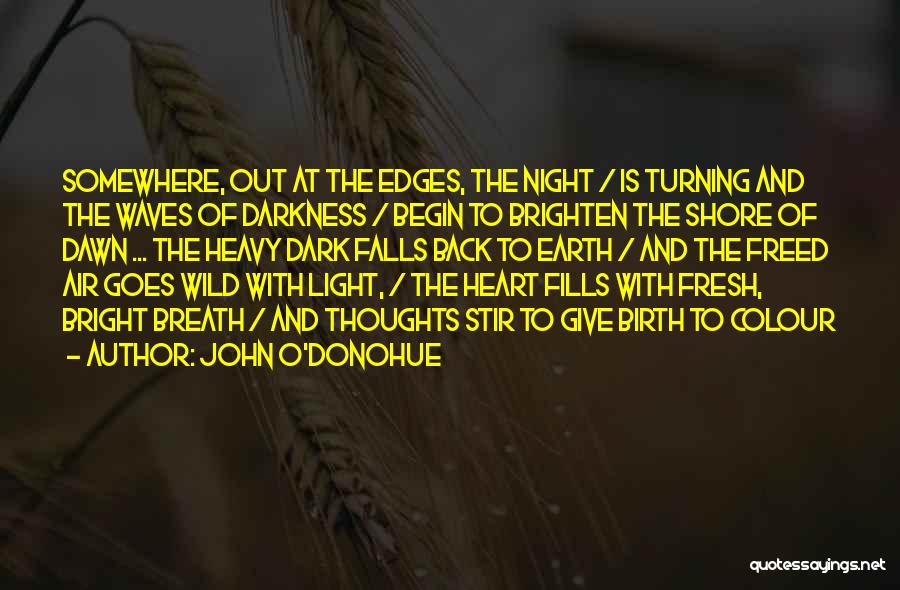 John O'Donohue Quotes: Somewhere, Out At The Edges, The Night / Is Turning And The Waves Of Darkness / Begin To Brighten The