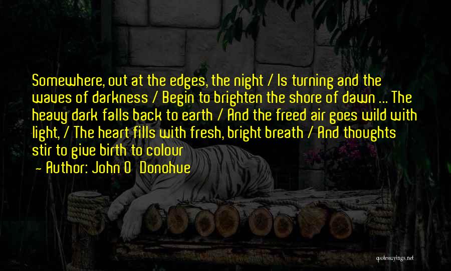 John O'Donohue Quotes: Somewhere, Out At The Edges, The Night / Is Turning And The Waves Of Darkness / Begin To Brighten The