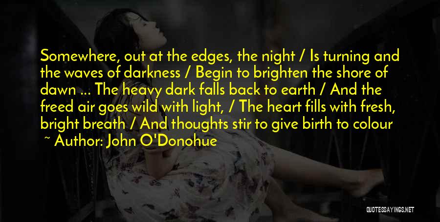 John O'Donohue Quotes: Somewhere, Out At The Edges, The Night / Is Turning And The Waves Of Darkness / Begin To Brighten The