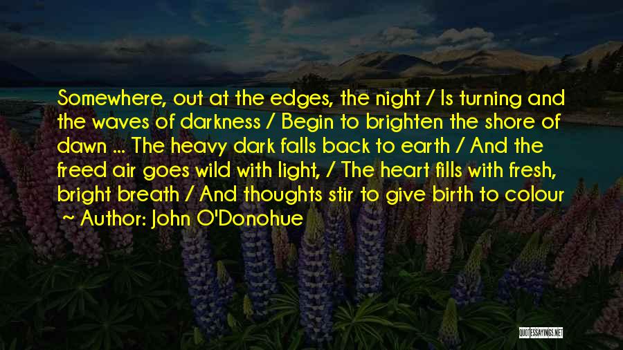 John O'Donohue Quotes: Somewhere, Out At The Edges, The Night / Is Turning And The Waves Of Darkness / Begin To Brighten The