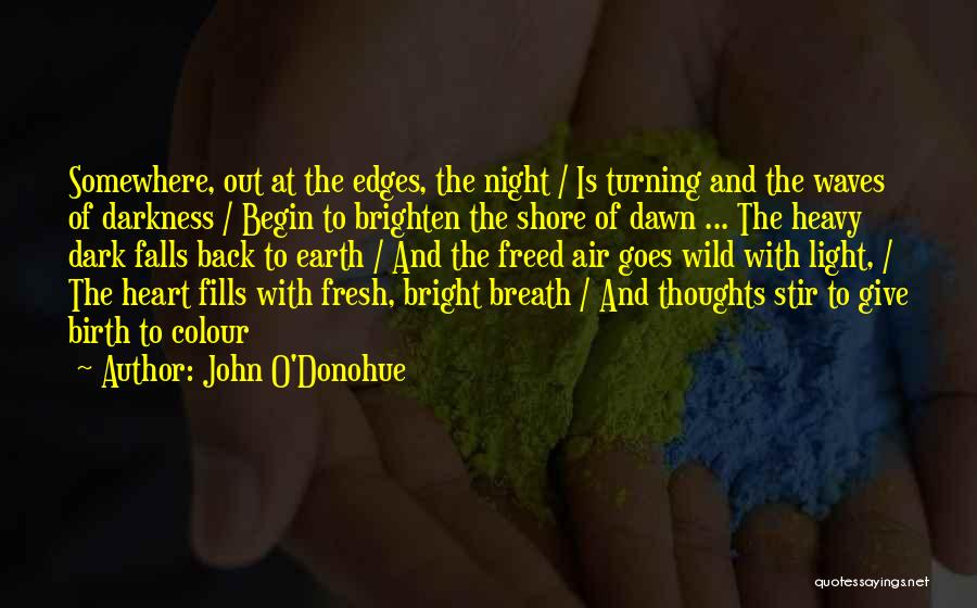 John O'Donohue Quotes: Somewhere, Out At The Edges, The Night / Is Turning And The Waves Of Darkness / Begin To Brighten The