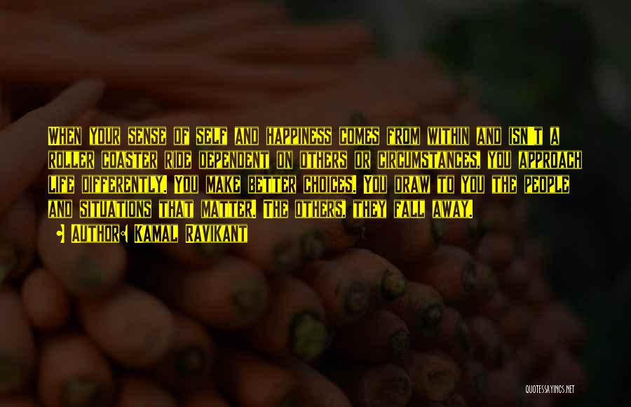 Kamal Ravikant Quotes: When Your Sense Of Self And Happiness Comes From Within And Isn't A Roller Coaster Ride Dependent On Others Or