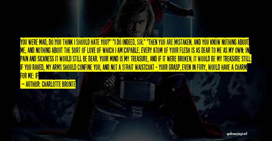 Charlotte Bronte Quotes: You Were Mad, Do You Think I Should Hate You? I Do Indeed, Sir. Then You Are Mistaken, And You