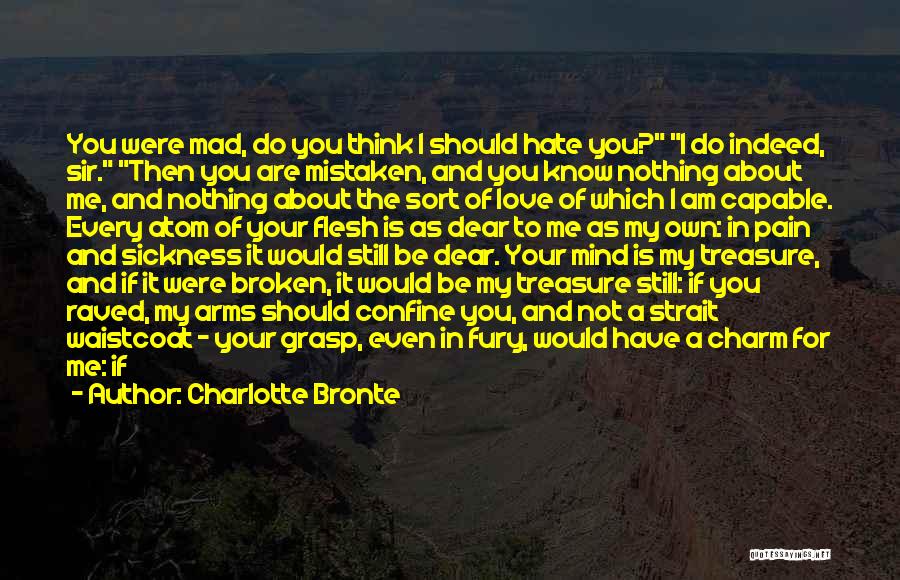 Charlotte Bronte Quotes: You Were Mad, Do You Think I Should Hate You? I Do Indeed, Sir. Then You Are Mistaken, And You