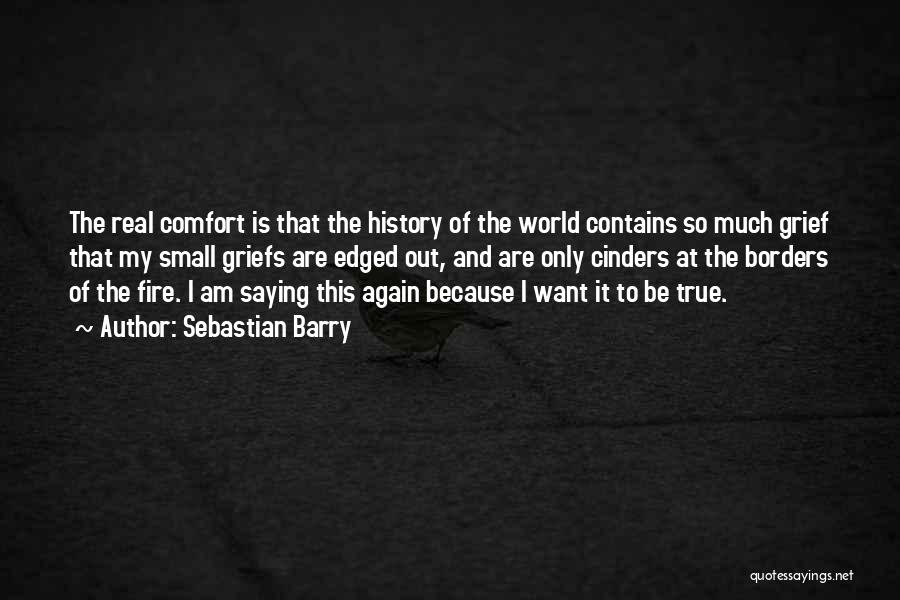 Sebastian Barry Quotes: The Real Comfort Is That The History Of The World Contains So Much Grief That My Small Griefs Are Edged