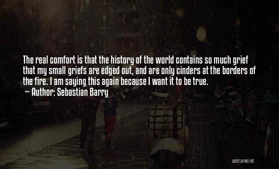 Sebastian Barry Quotes: The Real Comfort Is That The History Of The World Contains So Much Grief That My Small Griefs Are Edged