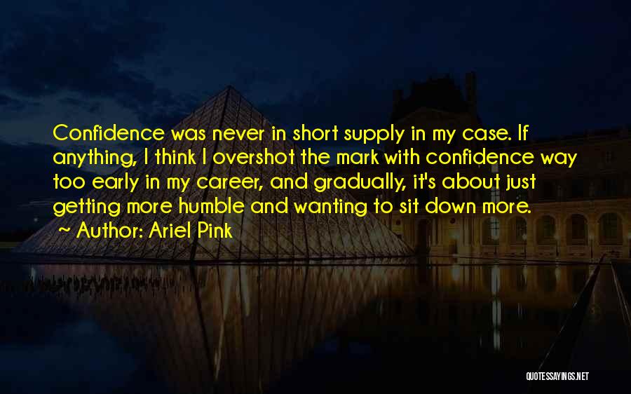 Ariel Pink Quotes: Confidence Was Never In Short Supply In My Case. If Anything, I Think I Overshot The Mark With Confidence Way