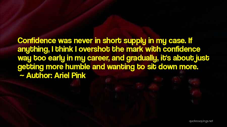 Ariel Pink Quotes: Confidence Was Never In Short Supply In My Case. If Anything, I Think I Overshot The Mark With Confidence Way