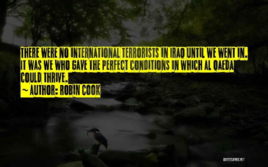 Robin Cook Quotes: There Were No International Terrorists In Iraq Until We Went In. It Was We Who Gave The Perfect Conditions In