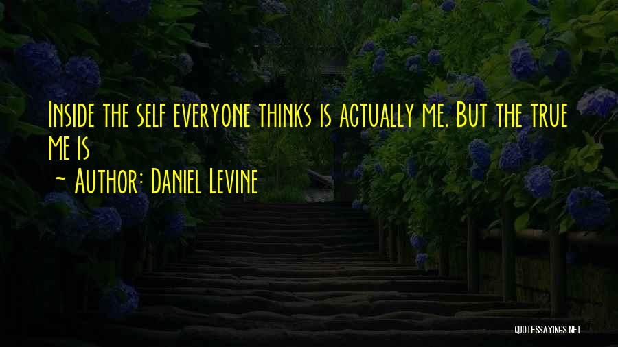 Daniel Levine Quotes: Inside The Self Everyone Thinks Is Actually Me. But The True Me Is