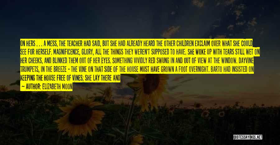 Elizabeth Moon Quotes: On Hers . . . A Mess, The Teacher Had Said, But She Had Already Heard The Other Children Exclaim