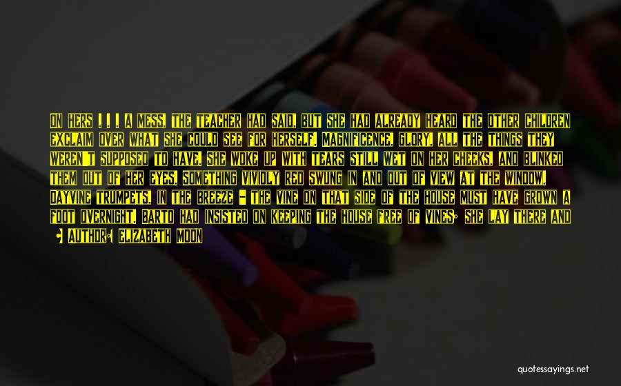 Elizabeth Moon Quotes: On Hers . . . A Mess, The Teacher Had Said, But She Had Already Heard The Other Children Exclaim