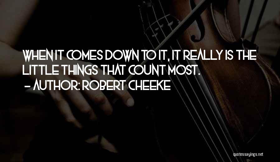 Robert Cheeke Quotes: When It Comes Down To It, It Really Is The Little Things That Count Most.