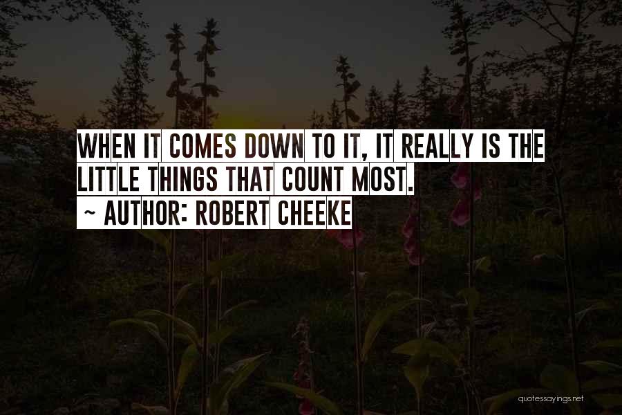 Robert Cheeke Quotes: When It Comes Down To It, It Really Is The Little Things That Count Most.
