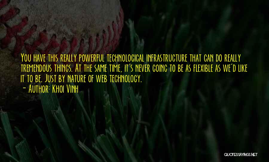 Khoi Vinh Quotes: You Have This Really Powerful Technological Infrastructure That Can Do Really Tremendous Things. At The Same Time, It's Never Going