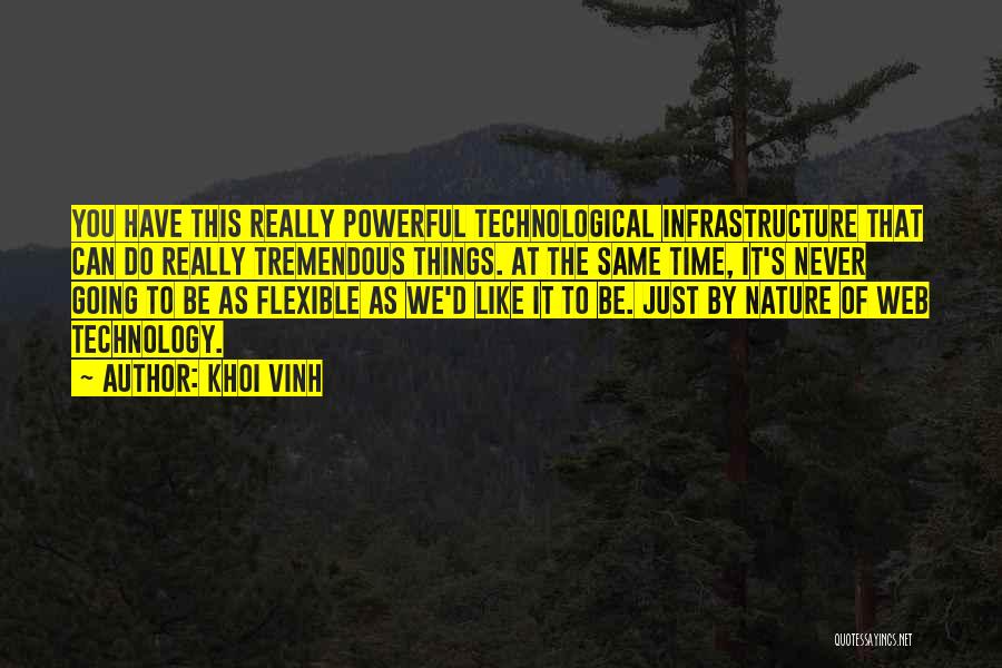 Khoi Vinh Quotes: You Have This Really Powerful Technological Infrastructure That Can Do Really Tremendous Things. At The Same Time, It's Never Going