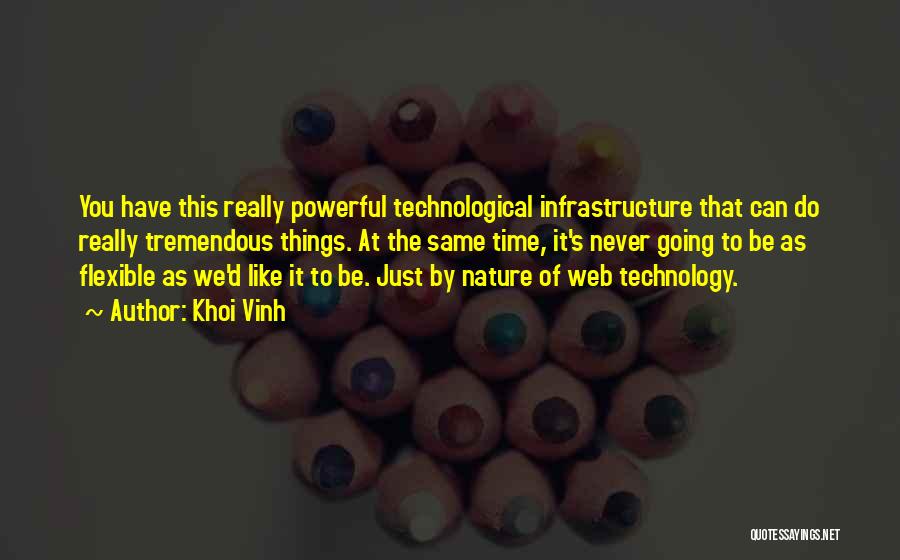 Khoi Vinh Quotes: You Have This Really Powerful Technological Infrastructure That Can Do Really Tremendous Things. At The Same Time, It's Never Going