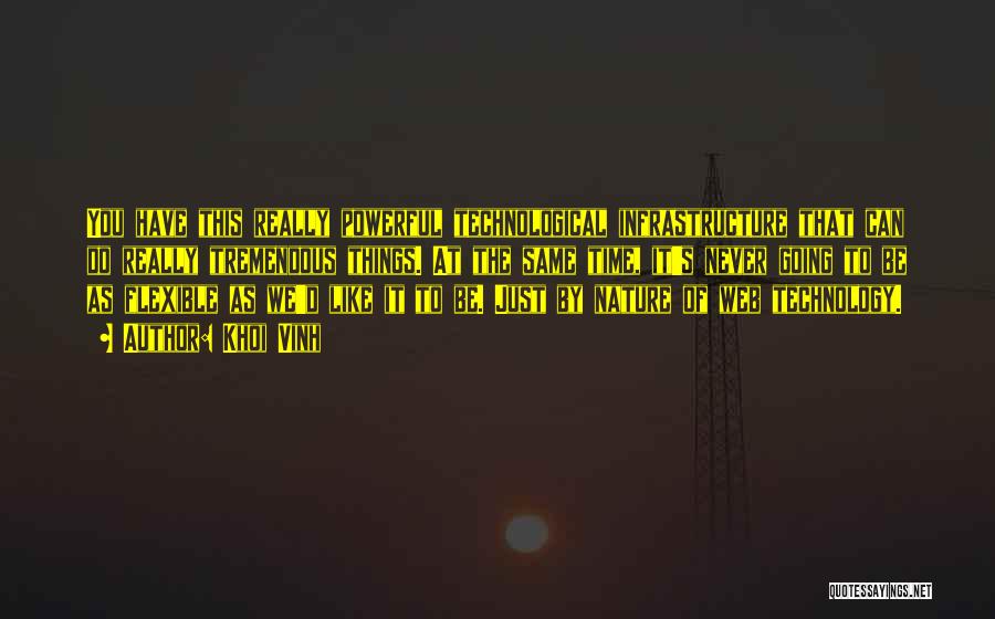 Khoi Vinh Quotes: You Have This Really Powerful Technological Infrastructure That Can Do Really Tremendous Things. At The Same Time, It's Never Going