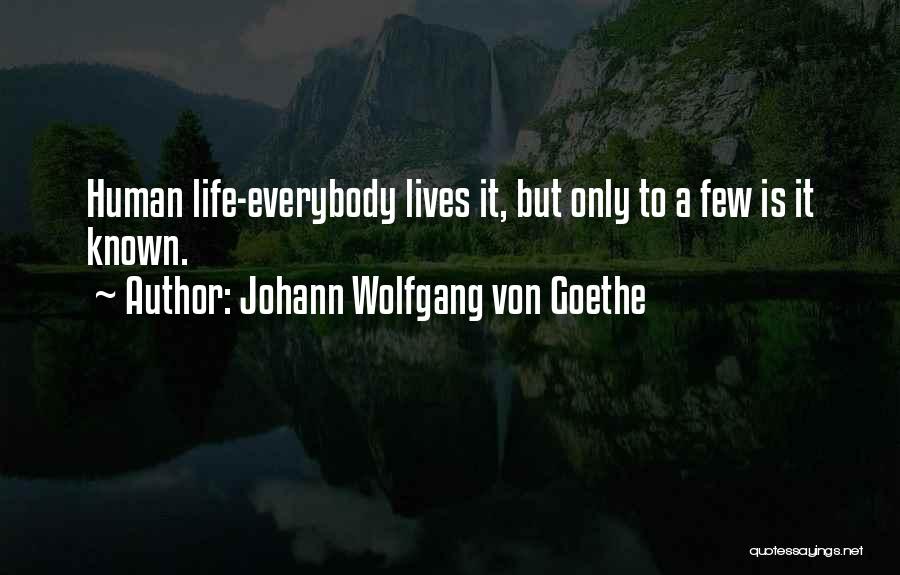 Johann Wolfgang Von Goethe Quotes: Human Life-everybody Lives It, But Only To A Few Is It Known.