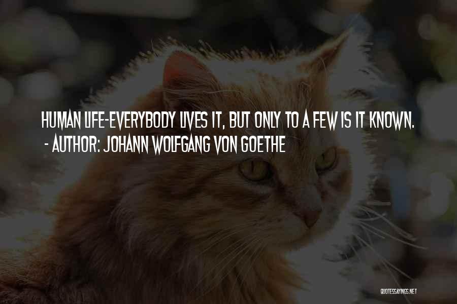 Johann Wolfgang Von Goethe Quotes: Human Life-everybody Lives It, But Only To A Few Is It Known.