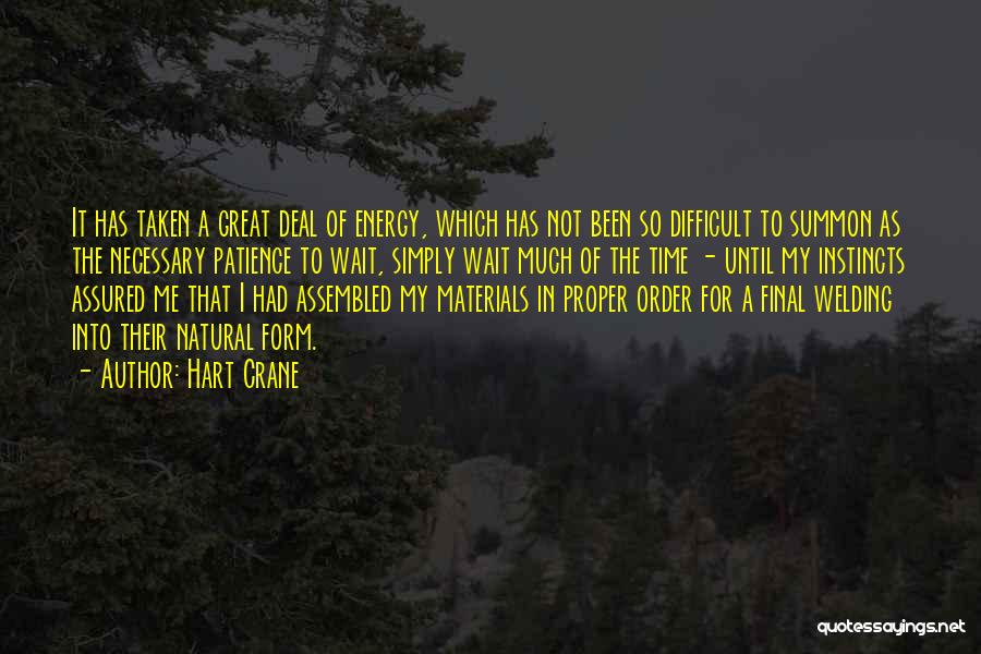 Hart Crane Quotes: It Has Taken A Great Deal Of Energy, Which Has Not Been So Difficult To Summon As The Necessary Patience