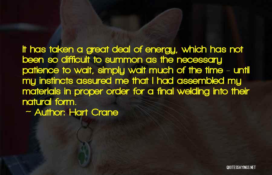 Hart Crane Quotes: It Has Taken A Great Deal Of Energy, Which Has Not Been So Difficult To Summon As The Necessary Patience