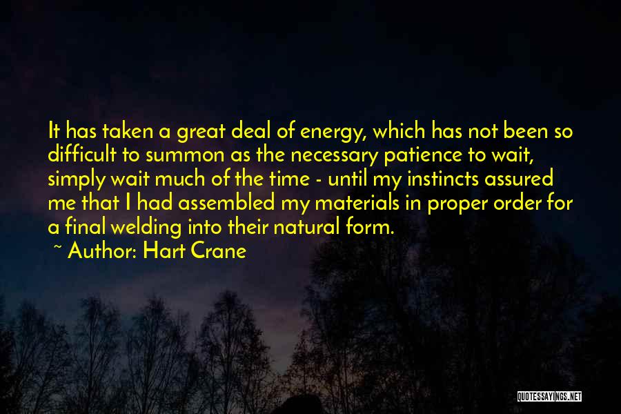 Hart Crane Quotes: It Has Taken A Great Deal Of Energy, Which Has Not Been So Difficult To Summon As The Necessary Patience