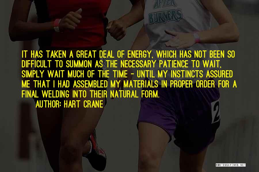 Hart Crane Quotes: It Has Taken A Great Deal Of Energy, Which Has Not Been So Difficult To Summon As The Necessary Patience