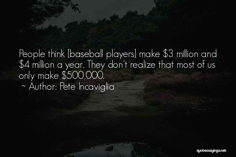 Pete Incaviglia Quotes: People Think [baseball Players] Make $3 Million And $4 Million A Year. They Don't Realize That Most Of Us Only