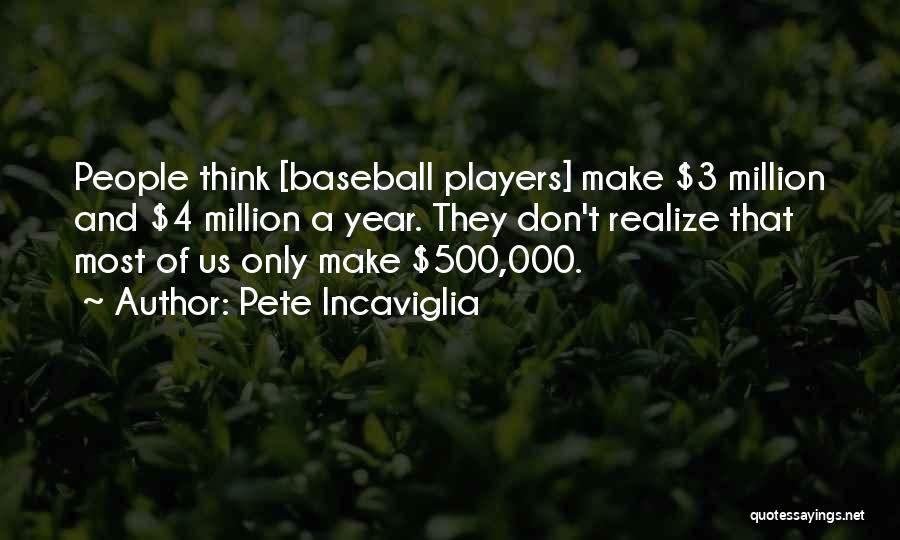 Pete Incaviglia Quotes: People Think [baseball Players] Make $3 Million And $4 Million A Year. They Don't Realize That Most Of Us Only