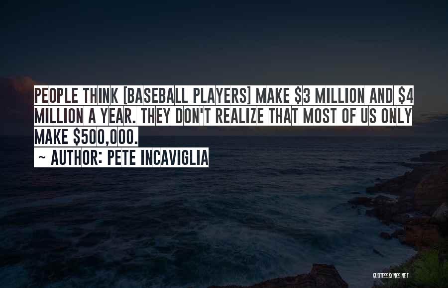 Pete Incaviglia Quotes: People Think [baseball Players] Make $3 Million And $4 Million A Year. They Don't Realize That Most Of Us Only