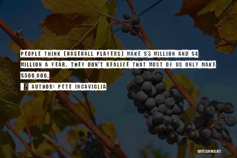 Pete Incaviglia Quotes: People Think [baseball Players] Make $3 Million And $4 Million A Year. They Don't Realize That Most Of Us Only