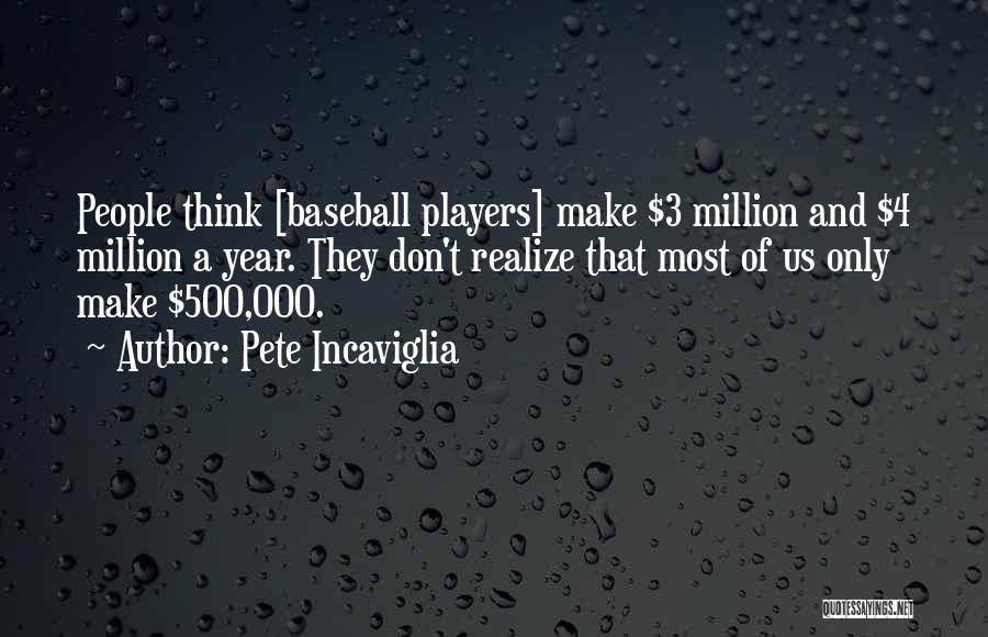 Pete Incaviglia Quotes: People Think [baseball Players] Make $3 Million And $4 Million A Year. They Don't Realize That Most Of Us Only